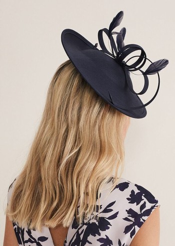 Phase Eight Shantung Oval Disc Fascinator Hats Navy Canada | EBXQMY-513